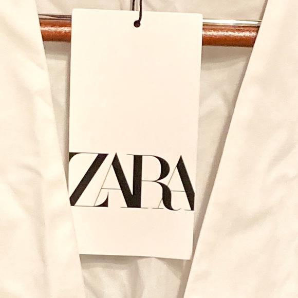 🤩ZARA SPAIN PLEATED POPLIN BLOUSE WHITE - Size M ✨SPRING / SUMMER COLLECTION 🌻 - Picture 4 of 5